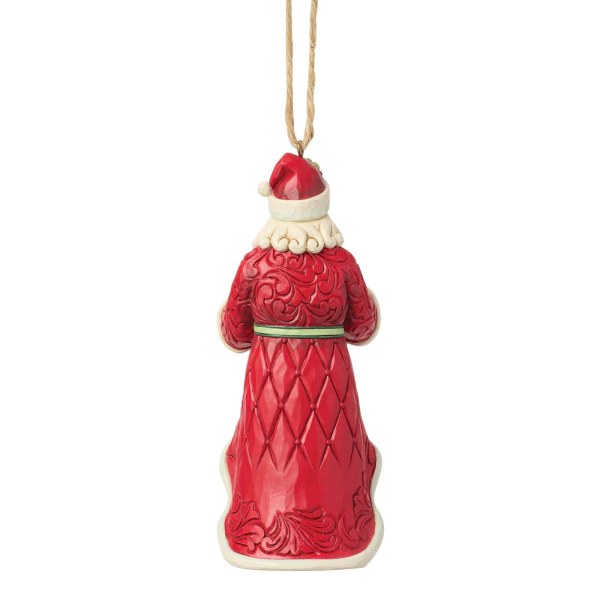 Santa with wreath hanging ornament - Heartwood Creek