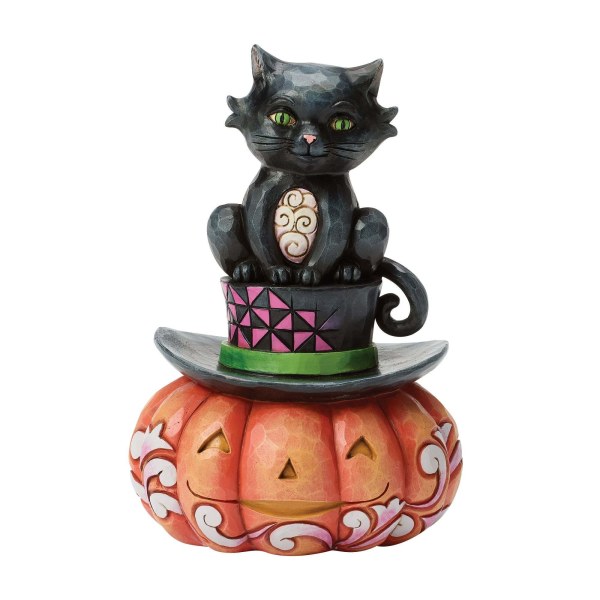 BLACK CAT SITTING ON TOP HAT - HEARTWOOD CREEK