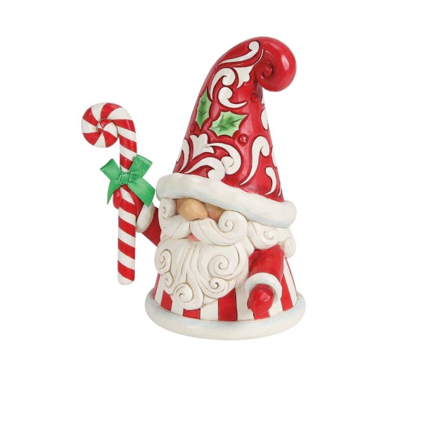 GNOME WITH LARGE CANDY CANE - HEARTWOOD CREEK