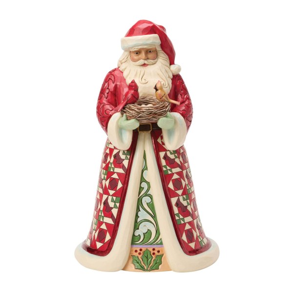 COLLECTRORS EDITIONS SANTA WITH CARDINALS IN NEST - HEARTWOOD CREEK