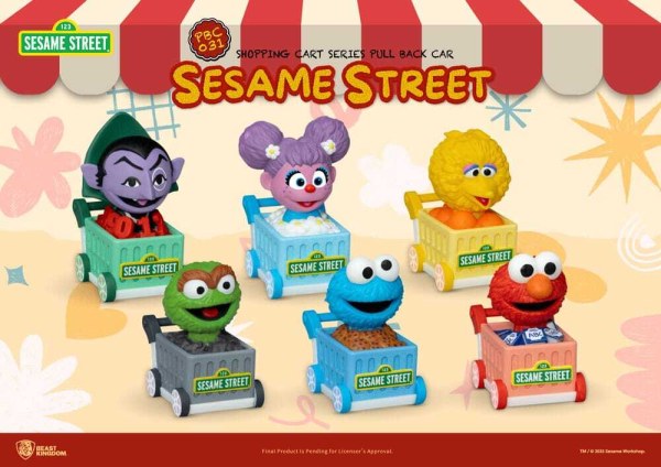 Sesame Street Series Friction Car Blind Box Basket (6) 5 cm