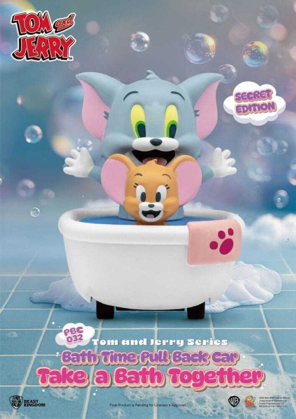 Tom & Jerry Pull Back Car Series 6-Pack Friction-Powered Cars Bath Time Blind Box