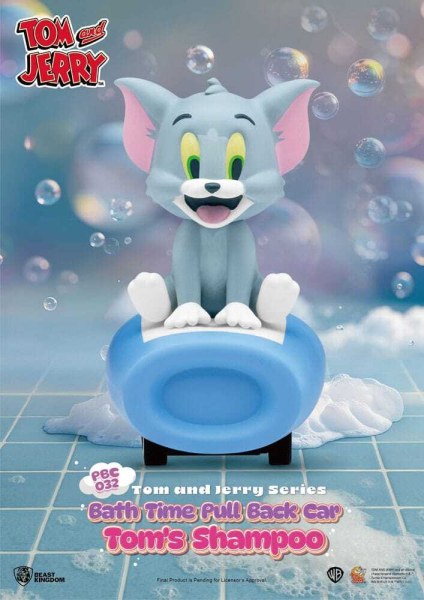 Tom & Jerry Pull Back Car Series 6-Pack Friction-Powered Cars Bath Time Blind Box