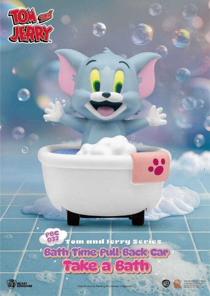 Tom & Jerry Pull Back Car Series 6-Pack Friction-Powered Cars Bath Time Blind Box