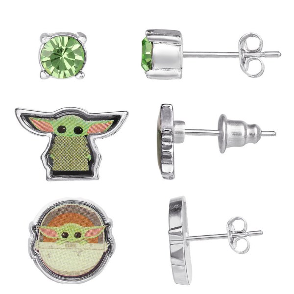 Set of 3 pairs of Baby Yoda Star Wars earrings