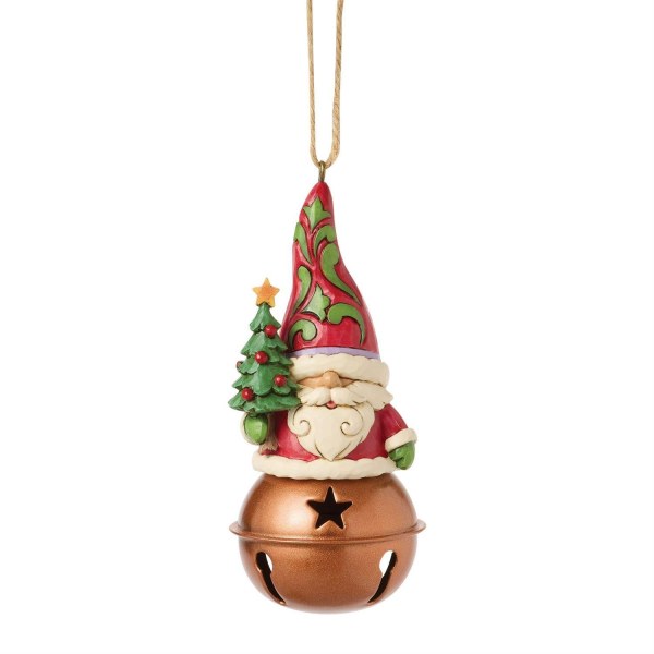 CHRISTMAS GNOME ON BELL ORNAMENT - HEARTWOOD CREEK