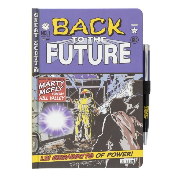 PREMIUM A5 NOTEBOOK WITH PROJECTOR PEN - BACK TO THE FUTURE