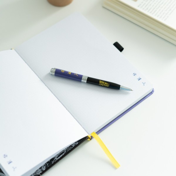 PREMIUM A5 NOTEBOOK WITH PROJECTOR PEN - BACK TO THE FUTURE