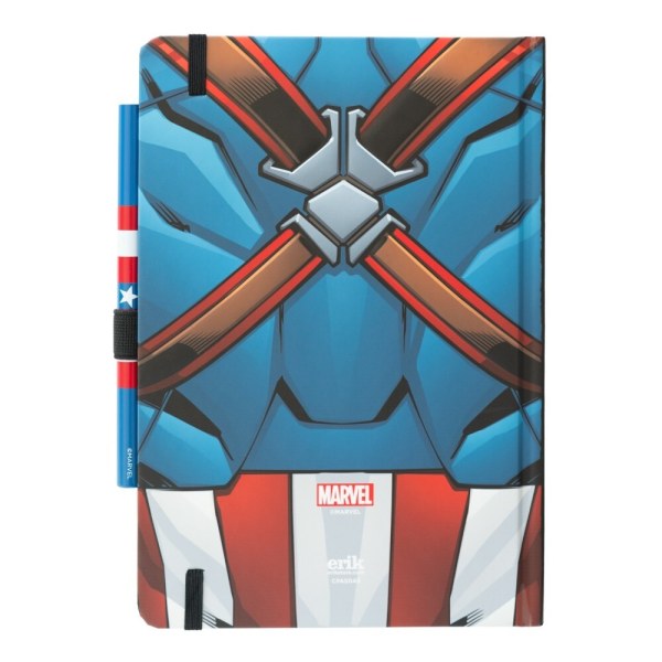 UNIFORM PREMIUM A5 NOTEBOOK WITH PEN - MARVEL CAPTAIN AMERICA