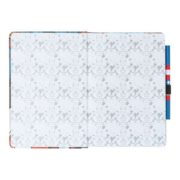 UNIFORM PREMIUM A5 NOTEBOOK WITH PEN - MARVEL CAPTAIN AMERICA