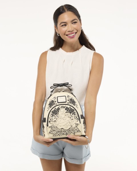 Alice in Wonderland Embroidered Floral Mini Backpack - Disney Loungefly