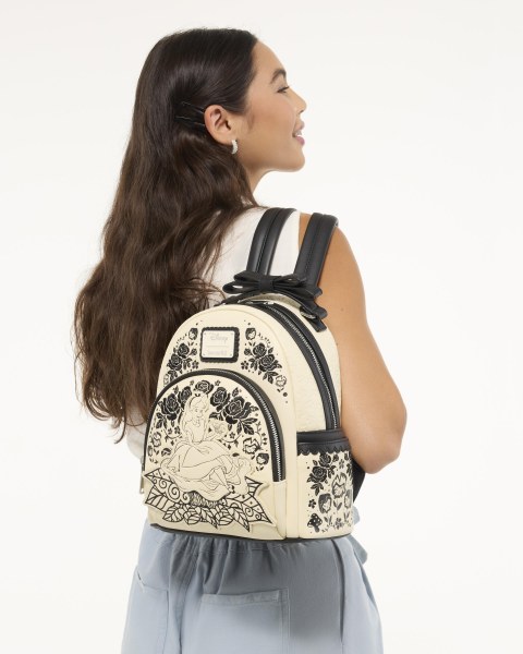 Alice in Wonderland Embroidered Floral Mini Backpack - Disney Loungefly