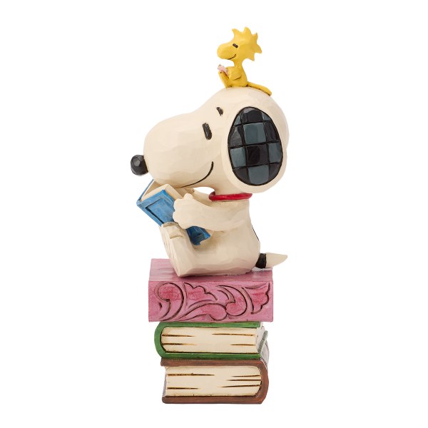 Snoopy Reading on Stacked Books - Peanuts
