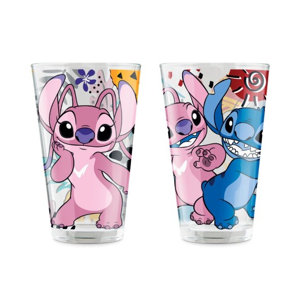Set 2 pieces glass Stitch & Angel 310ml - Egan Disney Home