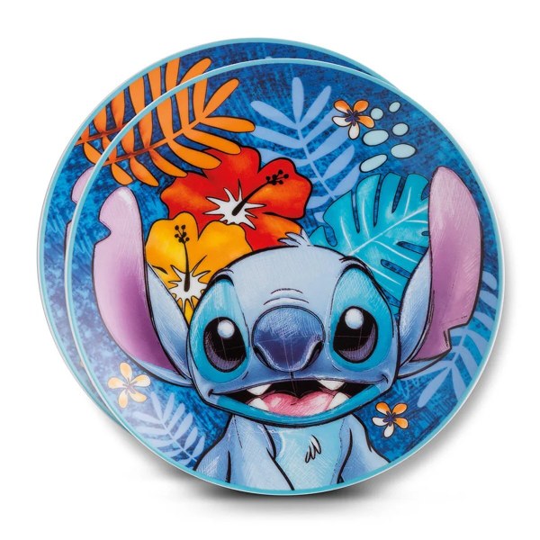 Set 2 pieces dessert plate Stitch blue - Egan Disney Home