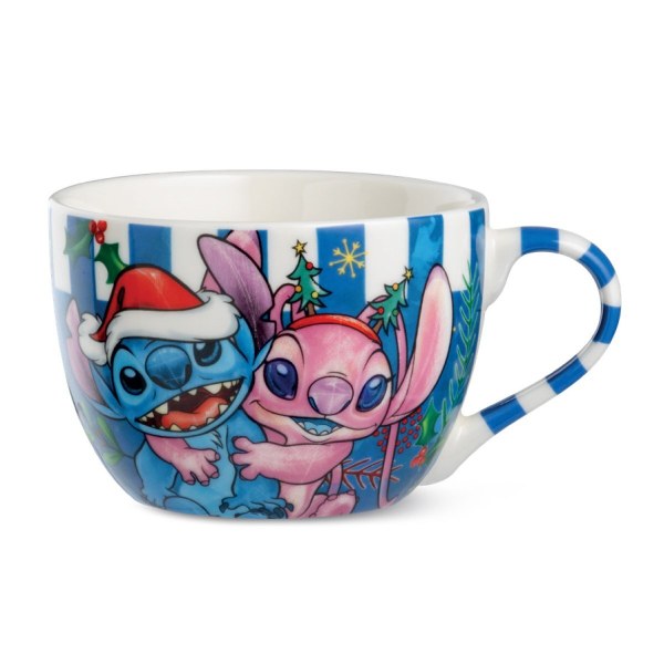 Breakfast Cup Stitch & Angel Christmas blue 520 ml - Egan Disney Home