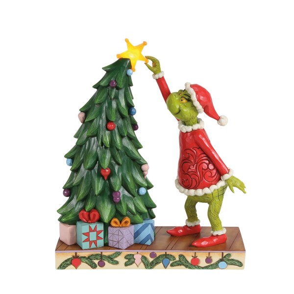 GRINCH PULLING STAR OFF TREE LED TREE