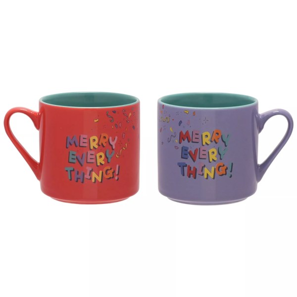 Stitch & Angel Merry Everything Set of 2 Colorful Mugs - Disney