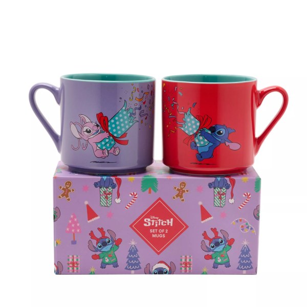 Stitch & Angel Merry Everything Set of 2 Colorful Mugs - Disney