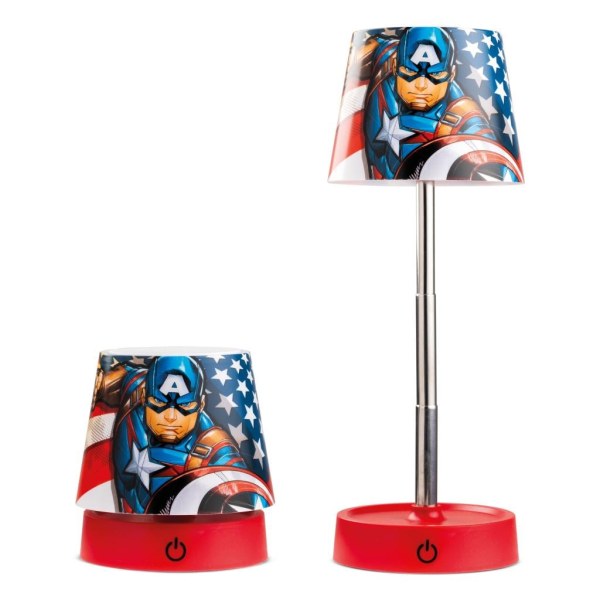 Captain America Rechargeable LED Desk Lamp 11cm - Marvel