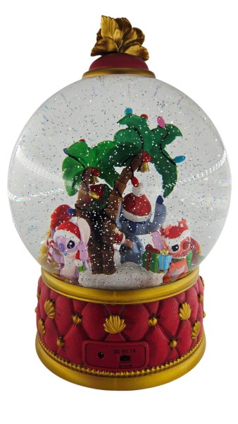 Disney Stitch Christmas Snow Globe with Glitter and LED Lights 31 cm – Costco Exclusive