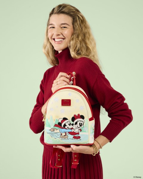 Mickey & Friends Ice Skating Mini Backpack with Headband Holder - Disney Loungefly