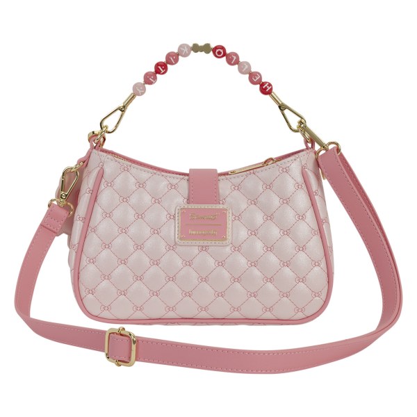 Hello Kitty Quilted Crossbody Bag with Beaded Handle & Bag Charm - Loungefly Sanrio