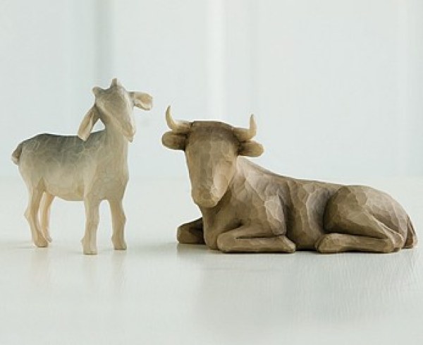 WILLOW TREE OX AND GOAT STATUETTES