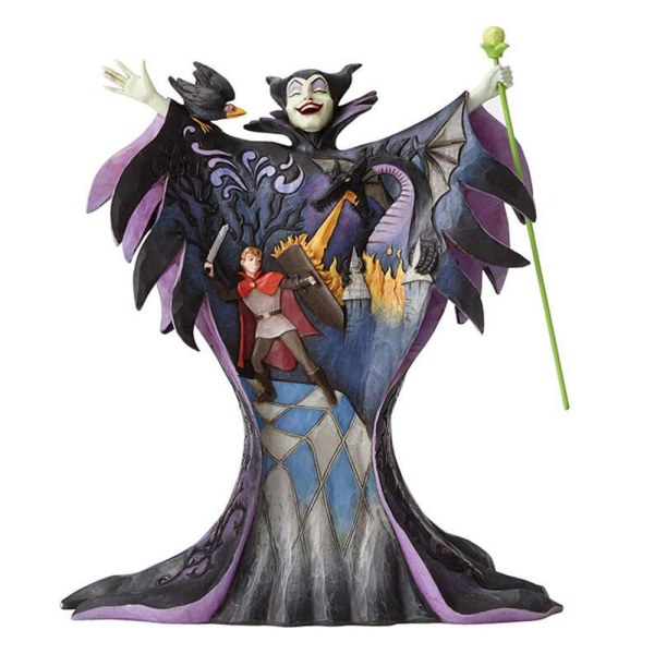 MALEFICENT WITH SCENE SCULPTED ON HER DISNEY TRADITIONS DRESS