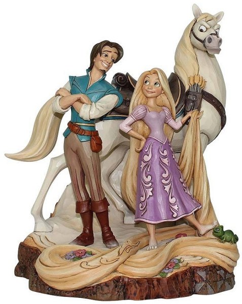 RAPUNZEL FLYNN AND MAXIMUS WOODCARVED DISNEY TRADITIONS