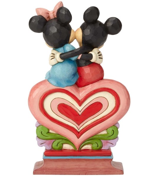 MICKEY AND MINNIE SITTING ON HEART DISNEY TRADITIONS