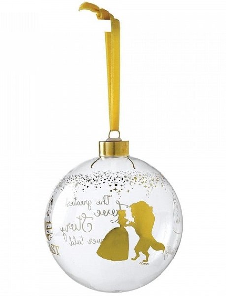 DISNEY ENCHANTING BEAUTY AND THE BEAST GLASS CHRISTMAS ORNAMENT