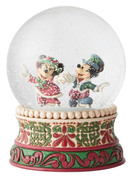 SNOWGLOBE MICKEY AND MINNIE ON SKATES DISNEY TRADITIONS