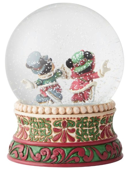 SNOWGLOBE MICKEY AND MINNIE ON SKATES DISNEY TRADITIONS