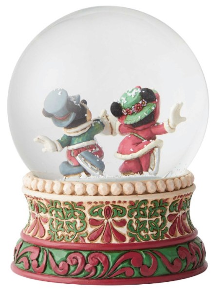 SNOWGLOBE MICKEY AND MINNIE ON SKATES DISNEY TRADITIONS
