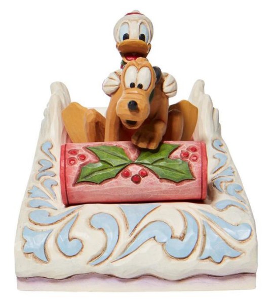 DONALD AND PLUTO IN SLEDGE - DISNEY TRADITIONS