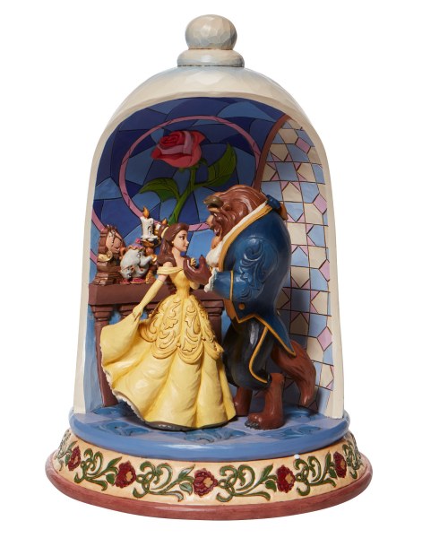 BEAUTY AND THE BEAST PINK DIORAMA - DISNEY TRADITIONS