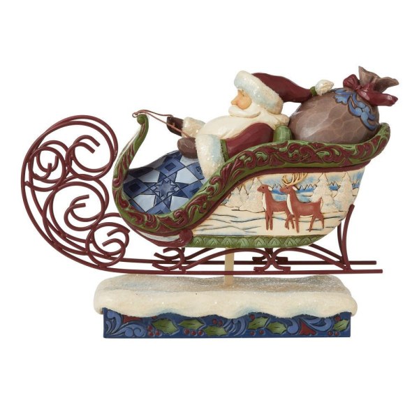 VICTORIAN SANTA CLAUS IN SLEDGE JIM SHORE HEARTWOOD CREEK