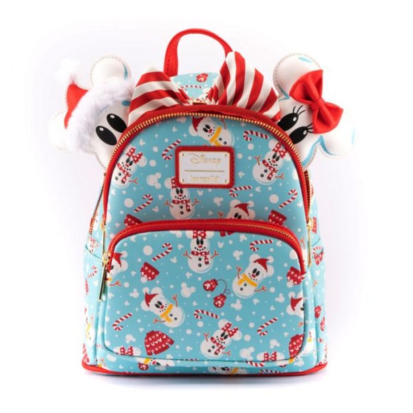 MINI BACKPACK AND HEADBAND MICKEY & MINNIE SNOWMEN - DISNEY LOUNGEFLY