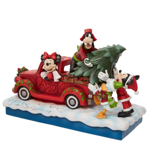 MICKEY AND FRIENDS LOAD THE CHRISTMAS TREE INTO A RED TRUCK - DISNEY TRADITIONS