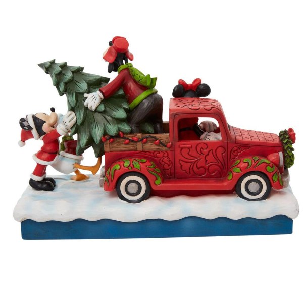 MICKEY AND FRIENDS LOAD THE CHRISTMAS TREE INTO A RED TRUCK - DISNEY TRADITIONS