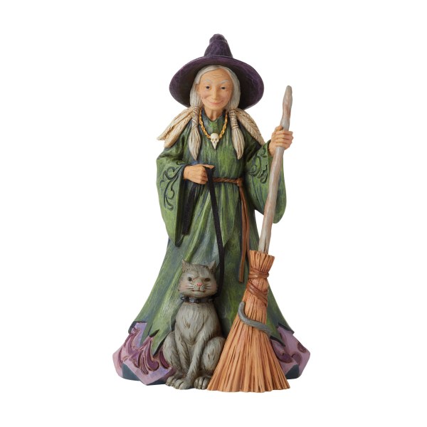 CAT WITCH AND HAUNTED SCENE - JIM SHORE HEARTWOOD CREEK