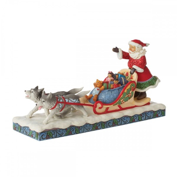 SANTA CLAUS IN DOGSLEDGE- JIM SHORE HEARTWOOD CREEK