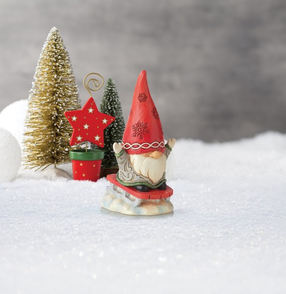 GNOME ON HIS SLED - JIM SHORE HEARTWOOD CREEK