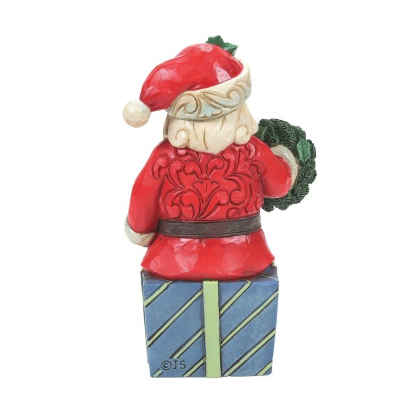 SANTA CLAUS SITTING ON A GIFT - JIM SHORE HEARTWOOD CREEK
