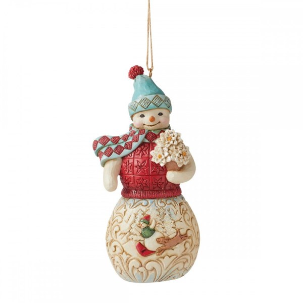 WONDERLAND SNOWMAN ORNAMENT - JIM SHORE HEARTWOOD CREEK