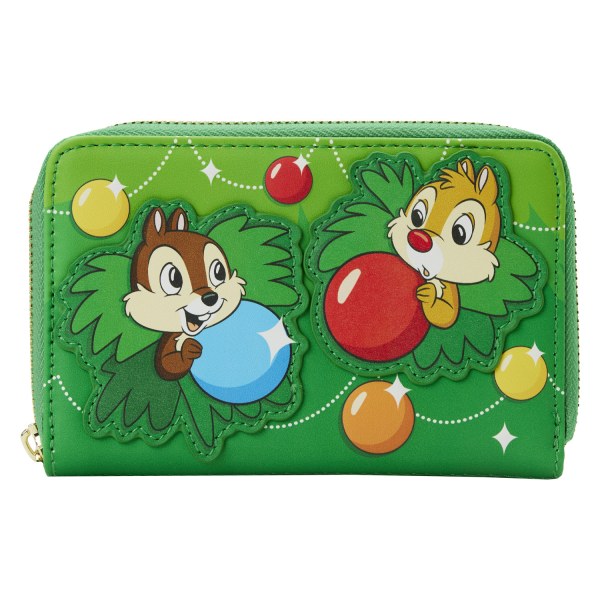 CHRISTMAS WREATH CHIP & DALE WALLET - DISNEY LOUNGEFLY