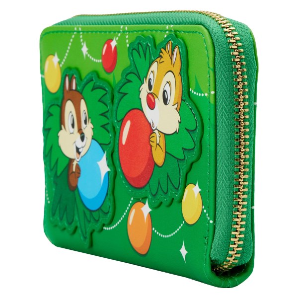 CHRISTMAS WREATH CHIP & DALE WALLET - DISNEY LOUNGEFLY