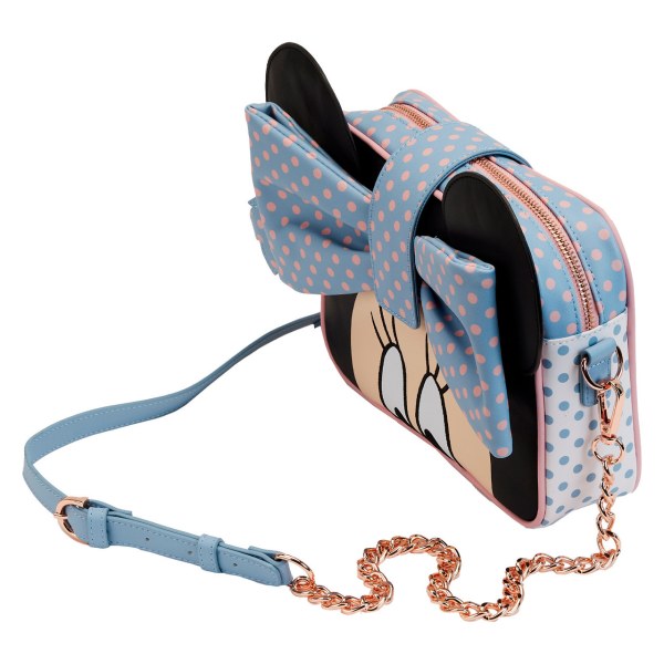 MINNIE PASTEL COLOR BLOCK DOTS SHOULDER BAG - DISNEY LOUNGEFLY