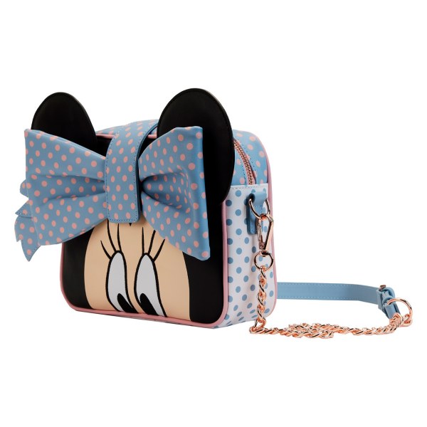 MINNIE PASTEL COLOR BLOCK DOTS SHOULDER BAG - DISNEY LOUNGEFLY